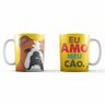 Caneca Bulldog Inglês - Buldogue - Vermelho e branco - 325ml - Cerâmica - Petquadros - Pet - 1
