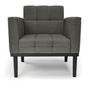 Ver imagem 6 de Poltrona Decorativa Karen Pés Fixo em Madeira Preto Linho Cinza Mesclado G19 - Gran Belo