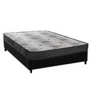Ver imagem 1 de Cama Box Casal: Colchão Espuma D45 Paropas Pasquale Wave Black + Base Crc Suede Black (138x188)