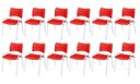 Ver imagem 2 de Cadeira Iso Base Branco Escola, Escritório Vermelho Kit 12 Un