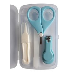 Kit Manicure Higiene do Bebê com Estojo Transparente Color Baby Azul - 4