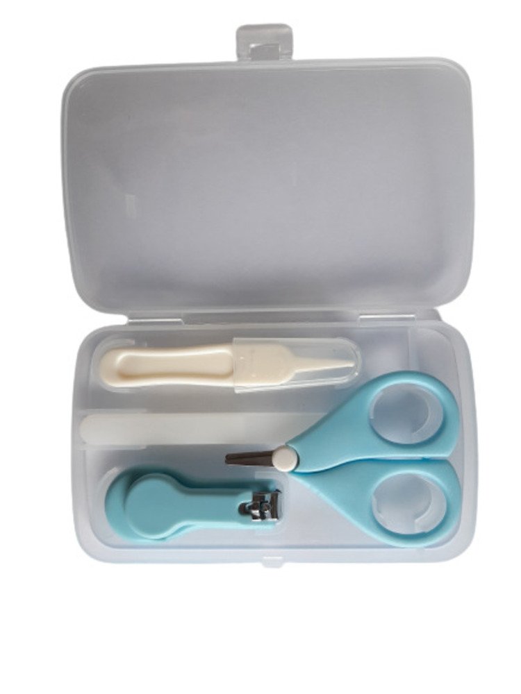 Kit Manicure Higiene do Bebê com Estojo Transparente Color Baby Azul - 2