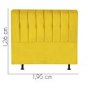 Ver imagem 2 de Cabeceira Estofada Kiara 195cm King Size Box Quarto Corino Amarelo - Gat Magazine