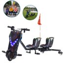 Ver imagem 1 de Drift Triciclo Elétrico Duplo 2 Assentos 250W Chave Buzina LED Freio Preto Importway BW388 Pt