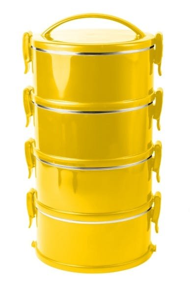 Marmita Termoprática Amarela Conjunto 4 Unidades