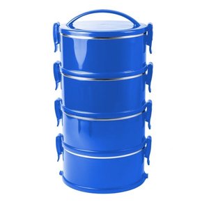 Marmita Termoprática Azul Conjunto 4 Unidades