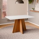 Ver imagem 1 de Mesa de Jantar com Vidro 4 Lugares Multimóveis Cr50247 Cinamomo/off White