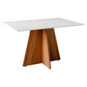 Ver imagem 2 de Mesa de Jantar com Vidro 4 Lugares Multimóveis Cr50247 Cinamomo/off White