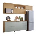 Ver imagem 2 de Armário de Cozinha Completa 100% Mdf 5 Portas 4 Gavetas Mariah Nesher Madeirado / Branco