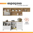 Ver imagem 7 de Armário de Cozinha Completa 100% Mdf 5 Portas 4 Gavetas Mariah Nesher Madeirado / Branco