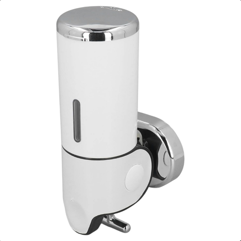 Suporte Dispenser de Sabonete Líquido Shampoo Álcool Gel 24cmx10cmx10cm - Branco