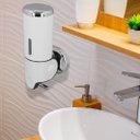 Ver imagem 3 de Suporte Dispenser de Sabonete Líquido Shampoo Álcool Gel 24cmx10cmx10cm - Branco