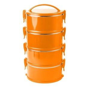 Marmita Termoprática Laranja Conjunto 4 Unidades