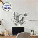 Ver imagem 2 de Adesivo Floral Boho Cinza Estilo Nórdico 60x51 Minimalista Mod.05