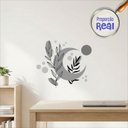 Ver imagem 1 de Adesivo Floral Boho Cinza Estilo Nórdico 60x51 Minimalista Mod.05