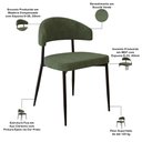 Ver imagem 4 de Kit 04 Cadeiras Estofada para Sala de Jantar Serena Preto C01 Bouclê Verde - Lyam Decor