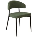 Ver imagem 3 de Kit 04 Cadeiras Estofada para Sala de Jantar Serena Preto C01 Bouclê Verde - Lyam Decor