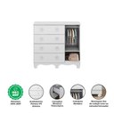 Ver imagem 4 de Jogo de Quarto Infantil Uli Guarda Roupa 4 Portas e Cômoda Branco Brilho - Móveis Peroba