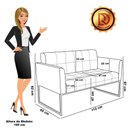 Ver imagem 5 de Sofá Namoradeira e Poltrona Base Industrial Preto Elisa Nozes-linho Preto A79 D03 - D'Rossi