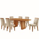 Ver imagem 2 de Mesa de Jantar Carolina com 6 Cadeiras Moderna Mobilia Veludo Creme/ Laminado