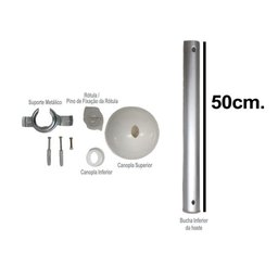 Kit de Instalação Fácil P/ Ventilador de Teto - Haste C/ 50cm. e Acessórios de Acabamento Branco - 2