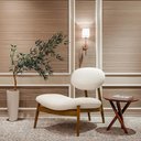 Ver imagem 2 de Poltrona Decorativa Yves Base Madeira Castanho Bouclé Off White - Nexta Casa