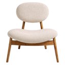 Ver imagem 4 de Poltrona Decorativa Yves Base Madeira Castanho Bouclé Off White - Nexta Casa