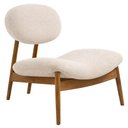 Ver imagem 1 de Poltrona Decorativa Yves Base Madeira Castanho Bouclé Off White - Nexta Casa