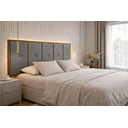 Ver imagem 3 de Cabeceira de Cama Box Queen 160 Estofado com Madeira Cinza