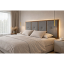 Ver imagem 3 de Cabeceira de Cama Box Queen 160 Estofado com Madeira Cinza