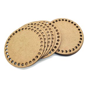 20 Fundo Base Cesto Crochê Fio de Malha Mdf Circular 12cm