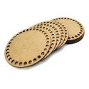 Ver imagem 2 de 20 Fundo Base Cesto Crochê Fio de Malha Mdf Circular 12cm