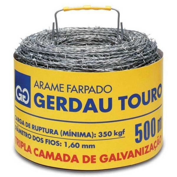 Arame Farpado Gerdau Touro 1,6mm, 500 metros