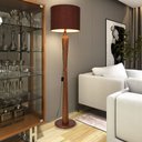 Ver imagem 1 de Luminária de Chão Master 160cm Madeira Maciça Cobre Bivolt E27 Cúpula - Marrom