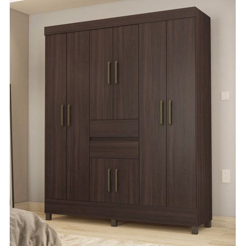 Guarda Roupa Munique de Casal com Pés e 8 Portas - Café Touch Demóbile
