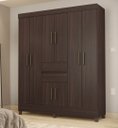 Ver imagem 1 de Guarda Roupa Munique de Casal com Pés e 8 Portas - Café Touch Demóbile