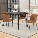 Ver imagem 5 de Cadeira para Sala de Jantar Cozinha Estofada Gavi L02 Bouclê Terracota - Lyam Decor