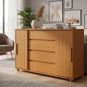 Cômoda Gaveteiro Organizador 4 Gavetas Vivace Cinamomo