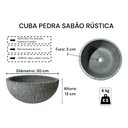 Ver imagem 5 de Cuba Bojo Pia Pedra Sabão Rústico 30 Cm São José Único