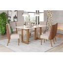 Ver imagem 1 de Mesa de Jantar Yara 160 C. Vidro 6 Cad. Anne Caramelo/linho - Henn