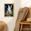Ver imagem 2 de Quadro Moldura Dourada Anjo da Guarda com Crianças 24x18cm:com Vidro