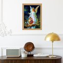Ver imagem 1 de Quadro Moldura Dourada Anjo da Guarda com Crianças 24x18cm:com Vidro