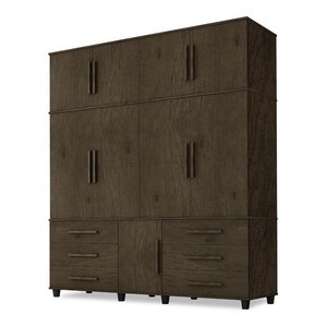 Roupeiro Triplex Guarda Roupas Londres Casal 8 Portas Capucc Trinobel