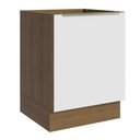 Ver imagem 1 de Balcão Madesa Lux 60 cm 1 Porta (Sem Tampo) Rustic/Branco Veludo