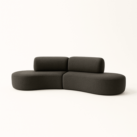 Sofá Orgânico Módulo Curvo Savana Boucle Cinza Escuro - Montanari's Decor