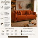 Ver imagem 5 de Sofá Living Nevada 3 Lugares 2,00m Veludo Terracota