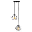 Ver imagem 2 de Lustre Pendente Luminária Diamante Aramado Duplo Preto
