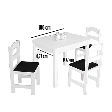 Mesa de Cozinha com 4 Cadeiras Digo.Casa Branco - 3