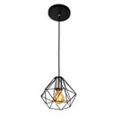 Ver imagem 1 de Lustre Pendente Luminária Diamante Aramado Preto