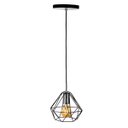 Ver imagem 2 de Lustre Pendente Luminária Diamante Aramado Preto